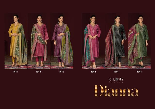 Kilory trends dianna silk mirror work dress material wholesale