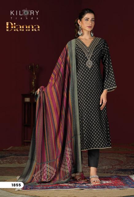 Kilory trends dianna silk mirror work dress material wholesale