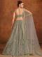 Saga Green Heavy Net Thread Embroidery Work Party Wear Lehenga choli wholesale market