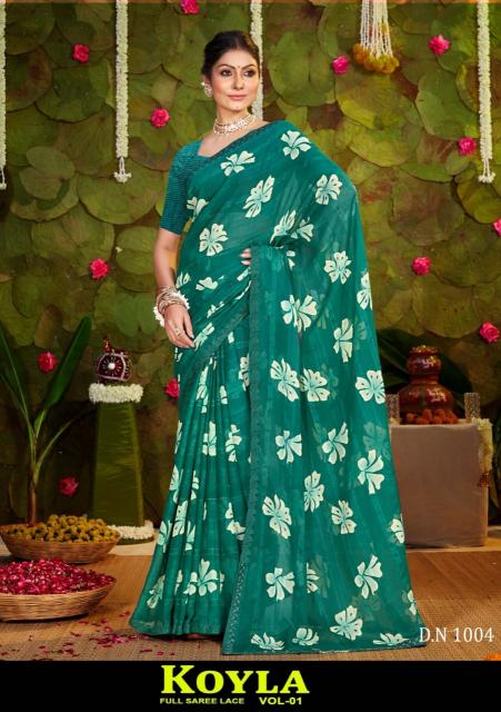 Shorya koyla printed saree textile market in surat