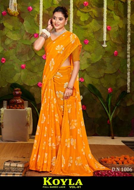 Shorya koyla printed saree textile market in surat