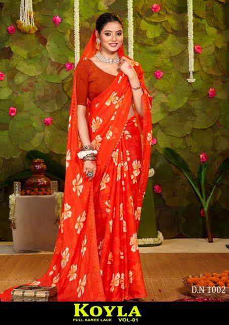 Shorya koyla printed saree textile market in surat