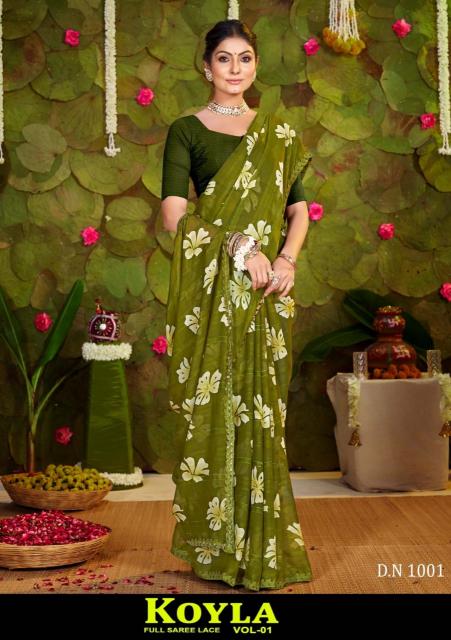 Shorya koyla printed saree textile market in surat
