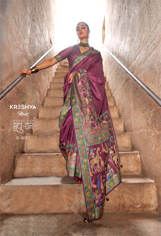 Shorya krehsva madhuvan silk saree wholesale kapda market