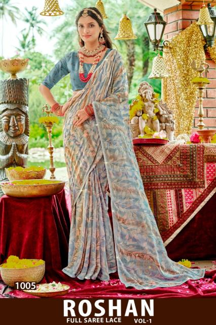Shorya roshan vol 1 zari printed saree ka wholesale market