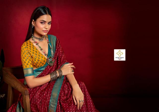 Shorya shristi butty print surat bombay market wholesale saree 