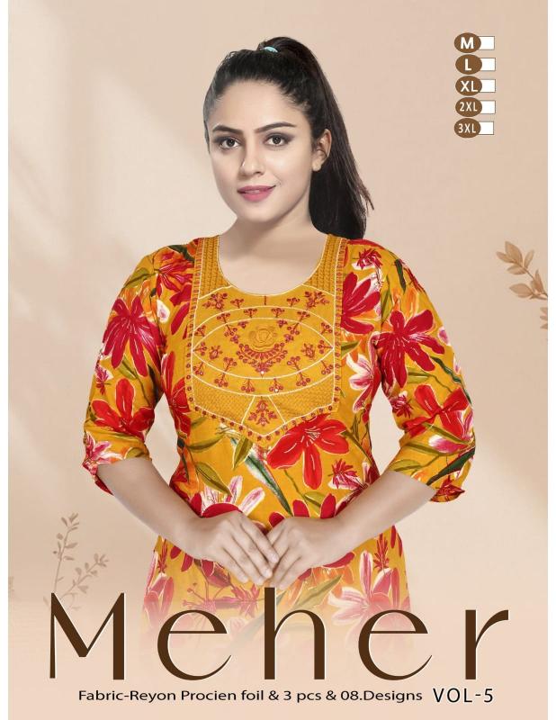 Shorya trendy meher vol 5 best long kurtis online shopping india