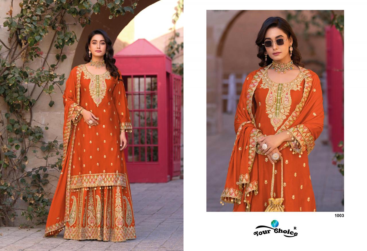 Your choice gold-1 designer surat salwar suits wholesale catalogue manufacturers