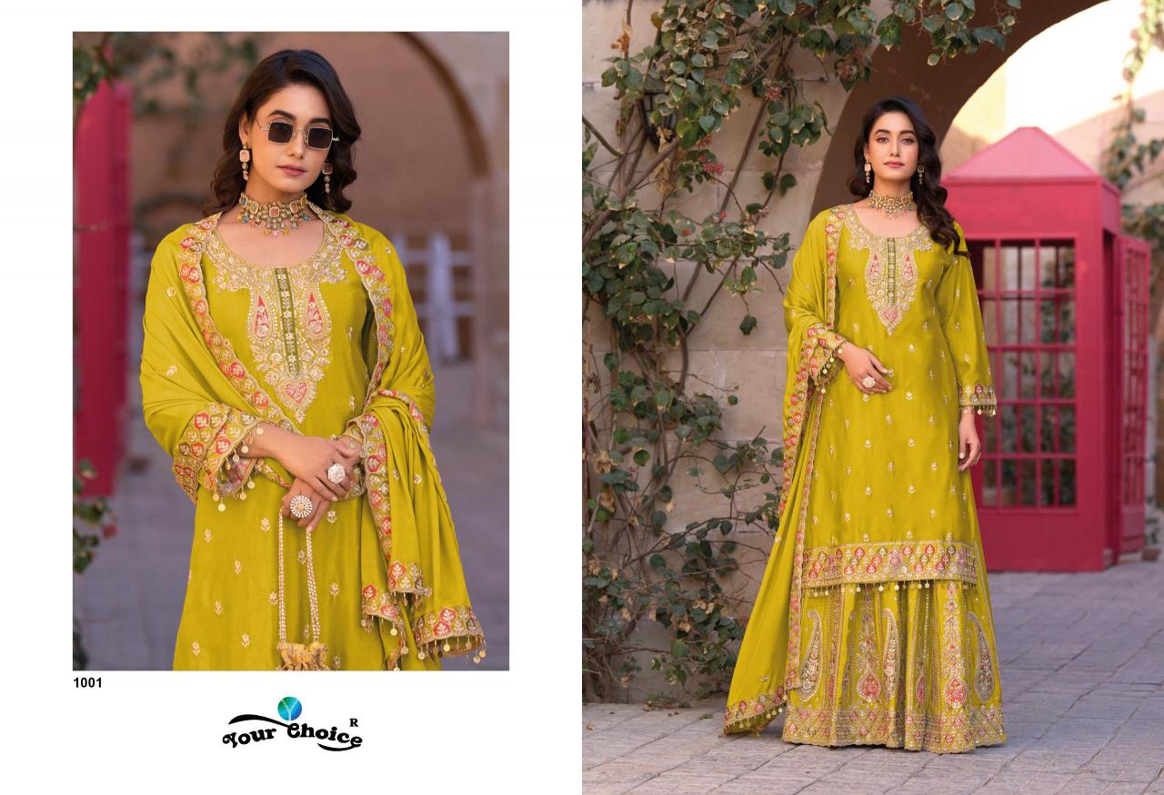 Your choice gold-1 designer surat salwar suits wholesale catalogue manufacturers