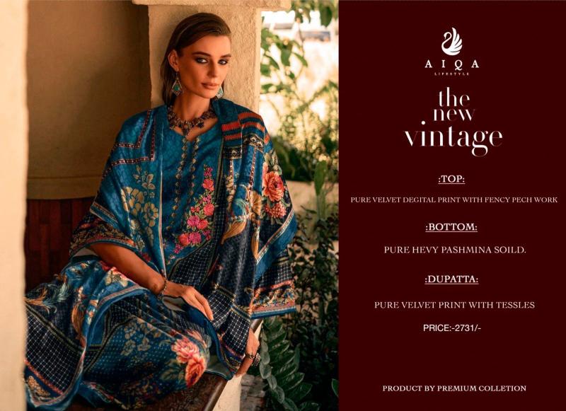 Aiqa the new vintage printed non catalog dress materials wholesaler