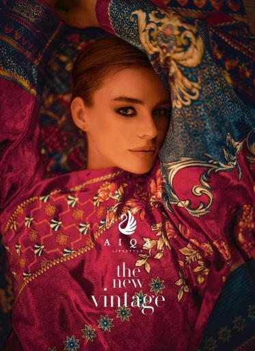 Aiqa the new vintage printed non catalog dress materials wholesaler