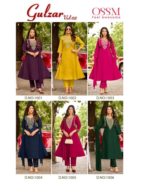 Ossm gulzar vol 2 fancy 3pcs catalogue kurti wholesale