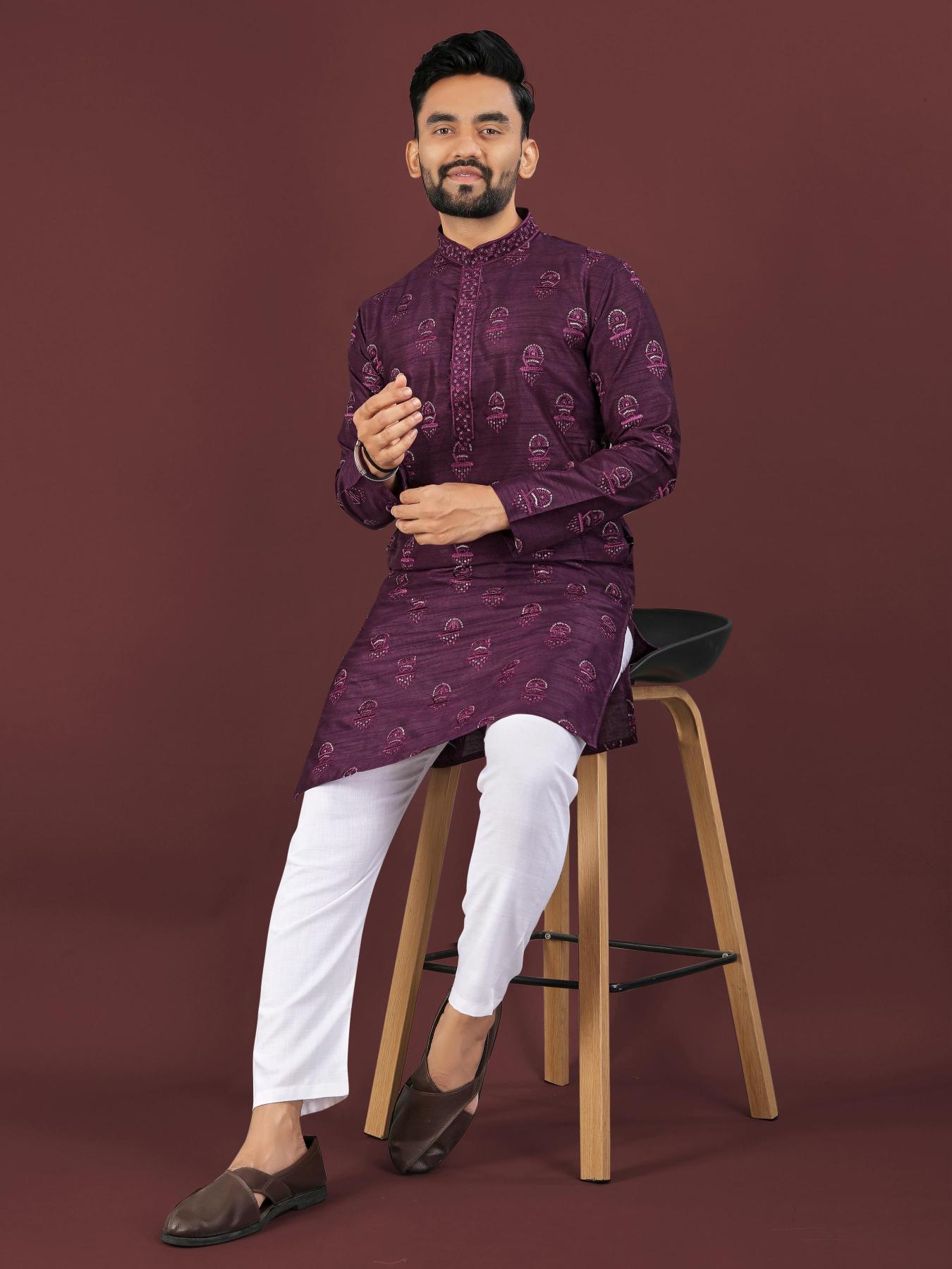 Sangrila Banglory silk Surat wholesale market for mens wear Kurta